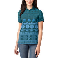 Bula Fiji Iri ni Meke Women Polo Shirt Karakarawa Fijian Masi - Polynesian Pride