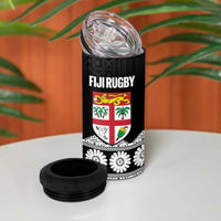 Fiji Tapa Rugby Custom 4 in 1 Can Cooler Tumbler Go Fijiana - Polynesian Pride