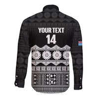 Fiji Tapa Rugby Custom Long Sleeve Button Shirt Go Fijiana - Polynesian Pride