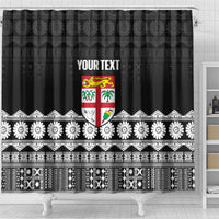 Fiji Tapa Rugby Custom Shower Curtain Go Fijiana - Polynesian Pride
