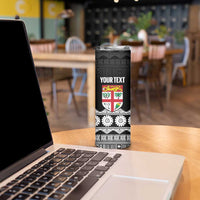Fiji Tapa Rugby Custom Skinny Tumbler Go Fijiana - Polynesian Pride