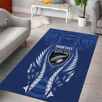 Auckland 2026 Rugby Custom Area Rug NZ Maori Silver Fern