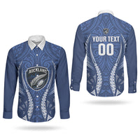 Auckland 2026 Rugby Custom Couples Matching Off The Shoulder Long Sleeve Dress and Long Sleeve Button Shirt NZ Maori Silver Fern LT14 - Polynesian Pride