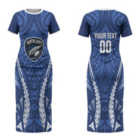 Auckland 2026 Rugby Custom Couples Matching Short Sleeve Bodycon Dress and Long Sleeve Button Shirt NZ Maori Silver Fern LT14 - Polynesian Pride
