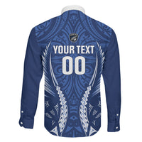 Auckland 2026 Rugby Custom Family Matching Mermaid Dress and Hawaiian Shirt NZ Maori Silver Fern LT14 Son's Shirt Blue - Polynesian Pride