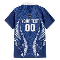 Auckland 2026 Rugby Custom Family Matching Summer Maxi Dress and Hawaiian Shirt NZ Maori Silver Fern LT14 Dad's Shirt - Long Sleeve Blue - Polynesian Pride