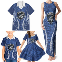 Auckland 2026 Rugby Custom Family Matching Tank Maxi Dress and Hawaiian Shirt NZ Maori Silver Fern LT14 - Polynesian Pride