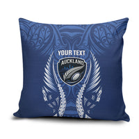 Auckland 2026 Rugby Custom Pillow Cover NZ Maori Silver Fern LT14 Blue - Polynesian Pride