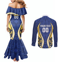 Bay of Plenty 2026 Rugby Custom Couples Matching Mermaid Dress and Long Sleeve Button Shirt NZ Maori Silver Fern LT14 - Polynesian Pride