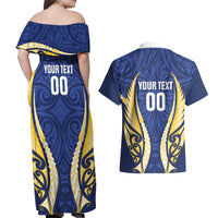 Bay of Plenty 2026 Rugby Custom Couples Matching Off Shoulder Maxi Dress and Hawaiian Shirt NZ Maori Silver Fern LT14 - Polynesian Pride