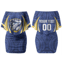 Bay of Plenty 2026 Rugby Custom Couples Matching Off Shoulder Short Dress and Hawaiian Shirt NZ Maori Silver Fern LT14 - Polynesian Pride