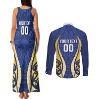 Bay of Plenty 2026 Rugby Custom Couples Matching Tank Maxi Dress and Long Sleeve Button Shirt NZ Maori Silver Fern LT14 - Polynesian Pride