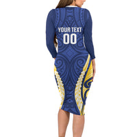 Bay of Plenty 2026 Rugby Custom Family Matching Long Sleeve Bodycon Dress and Hawaiian Shirt NZ Maori Silver Fern LT14 - Polynesian Pride