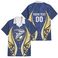 Bay of Plenty 2026 Rugby Custom Family Matching Off The Shoulder Long Sleeve Dress and Hawaiian Shirt NZ Maori Silver Fern LT14 Dad's Shirt - Short Sleeve Blue - Polynesian Pride