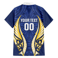 Bay of Plenty 2026 Rugby Custom Family Matching Tank Maxi Dress and Hawaiian Shirt NZ Maori Silver Fern LT14 Dad's Shirt - Long Sleeve Blue - Polynesian Pride