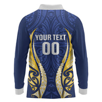 Bay of Plenty 2026 Rugby Custom Long Sleeve Polo Shirt NZ Maori Silver Fern LT14 - Polynesian Pride