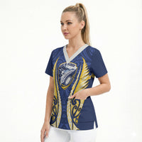 Bay of Plenty 2026 Rugby Custom Scrub Top NZ Maori Silver Fern LT14 - Polynesian Pride