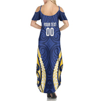 Bay of Plenty 2026 Rugby Custom Summer Maxi Dress NZ Maori Silver Fern LT14 - Polynesian Pride