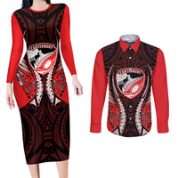 Canterbury 2026 Rugby Custom Couples Matching Long Sleeve Bodycon Dress and Long Sleeve Button Shirt NZ Maori Silver Fern