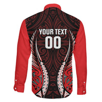 Canterbury 2026 Rugby Custom Family Matching Mermaid Dress and Hawaiian Shirt NZ Maori Silver Fern LT14 Son's Shirt Red - Polynesian Pride