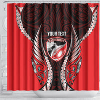 Canterbury 2026 Rugby Custom Shower Curtain NZ Maori Silver Fern LT14 - Polynesian Pride