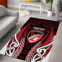 Counties Manukau 2026 Rugby Custom Area Rug NZ Maori Silver Fern