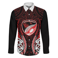 Counties Manukau 2026 Rugby Custom Family Matching Mermaid Dress and Hawaiian Shirt NZ Maori Silver Fern LT14 Daughter's Dress Red - Polynesian Pride