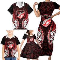 Counties Manukau 2026 Rugby Custom Family Matching Short Sleeve Bodycon Dress and Hawaiian Shirt NZ Maori Silver Fern LT14 - Polynesian Pride