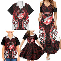 Counties Manukau 2026 Rugby Custom Family Matching Summer Maxi Dress and Hawaiian Shirt NZ Maori Silver Fern LT14 - Polynesian Pride