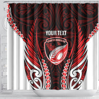 Counties Manukau 2026 Rugby Custom Shower Curtain NZ Maori Silver Fern LT14 - Polynesian Pride
