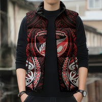 Counties Manukau 2026 Rugby Custom Sleeveless Puffer Jacket NZ Maori Silver Fern LT14 - Polynesian Pride
