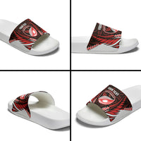 Counties Manukau 2026 Rugby Custom Slide Sandals NZ Maori Silver Fern LT14 - Polynesian Pride