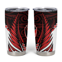 Counties Manukau 2026 Rugby Custom Tumbler Cup NZ Maori Silver Fern LT14 Red - Polynesian Pride