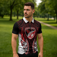 Counties Manukau 2026 Rugby Custom Zipper Polo Shirt NZ Maori Silver Fern