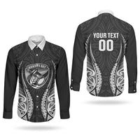 Hawke's Bay 2026 Rugby Custom Couples Matching Short Sleeve Bodycon Dress and Long Sleeve Button Shirt NZ Maori Silver Fern LT14 - Polynesian Pride