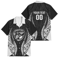 Hawke's Bay 2026 Rugby Custom Family Matching Long Sleeve Bodycon Dress and Hawaiian Shirt NZ Maori Silver Fern LT14 Dad's Shirt - Short Sleeve Black - Polynesian Pride