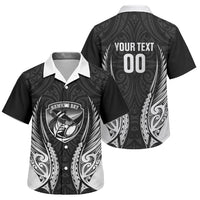 Hawke's Bay 2026 Rugby Custom Family Matching Short Sleeve Bodycon Dress and Hawaiian Shirt NZ Maori Silver Fern LT14 Son's Shirt Black - Polynesian Pride
