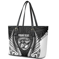 Hawke's Bay 2026 Rugby Custom Leather Tote Bag NZ Maori Silver Fern LT14 - Polynesian Pride