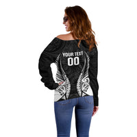 Hawke's Bay 2026 Rugby Custom Off Shoulder Sweater NZ Maori Silver Fern LT14 - Polynesian Pride