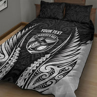 Hawke's Bay 2026 Rugby Custom Quilt Bed Set NZ Maori Silver Fern LT14 - Polynesian Pride