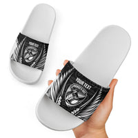 Hawke's Bay 2026 Rugby Custom Slide Sandals NZ Maori Silver Fern LT14 - Polynesian Pride