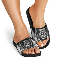 Hawke's Bay 2026 Rugby Custom Slide Sandals NZ Maori Silver Fern LT14 - Polynesian Pride