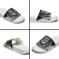 Hawke's Bay 2026 Rugby Custom Slide Sandals NZ Maori Silver Fern LT14 - Polynesian Pride