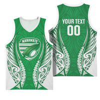 Manawatu 2026 Rugby Custom Basketball Jersey NZ Maori Silver Fern LT14 - Polynesian Pride