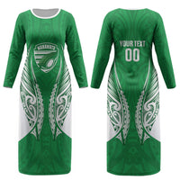 Manawatu 2026 Rugby Custom Couples Matching Long Sleeve Bodycon Dress and Hawaiian Shirt NZ Maori Silver Fern LT14 - Polynesian Pride