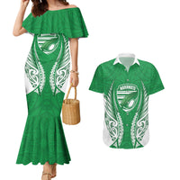 Manawatu 2026 Rugby Custom Couples Matching Mermaid Dress and Hawaiian Shirt NZ Maori Silver Fern