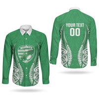 Manawatu 2026 Rugby Custom Couples Matching Summer Maxi Dress and Long Sleeve Button Shirt NZ Maori Silver Fern LT14 - Polynesian Pride