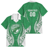Manawatu 2026 Rugby Custom Family Matching Long Sleeve Bodycon Dress and Hawaiian Shirt NZ Maori Silver Fern LT14 Dad's Shirt - Short Sleeve Green - Polynesian Pride