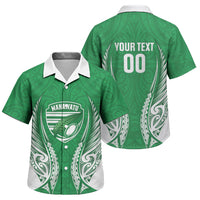 Manawatu 2026 Rugby Custom Family Matching Off The Shoulder Long Sleeve Dress and Hawaiian Shirt NZ Maori Silver Fern LT14 Son's Shirt Green - Polynesian Pride