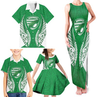 Manawatu 2026 Rugby Custom Family Matching Tank Maxi Dress and Hawaiian Shirt NZ Maori Silver Fern LT14 - Polynesian Pride